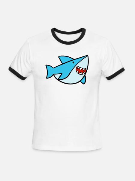 Sweet Shark - Men's Ringer T-Shirt - white/black