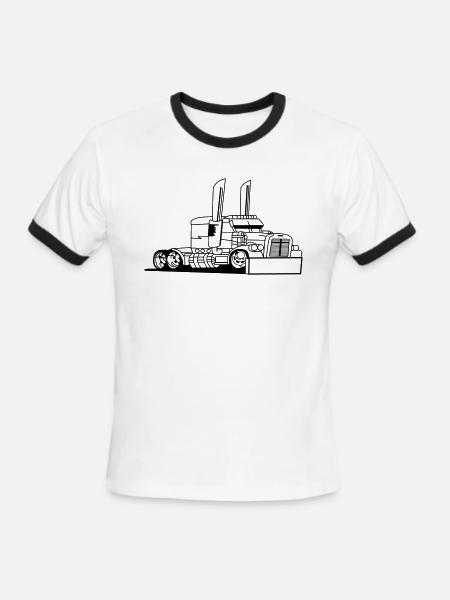 Comic style truck - Men's Ringer T-Shirt - white/black