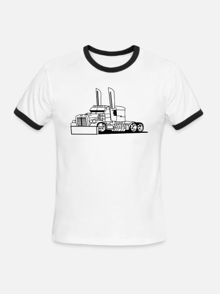 Comic style truck - Men's Ringer T-Shirt - white/black