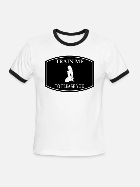 BDSM Train Me Dominance & Submission - Men's Ringer T-Shirt - white/black