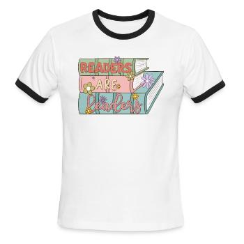 Readers are Leaders - Men's Ringer T-Shirt - white/black - Front - Jackson (183cm)
