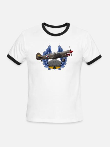 P-40 - Men's Ringer T-Shirt - white/black