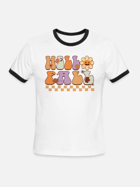 Hello Fall - Men's Ringer T-Shirt - white/black