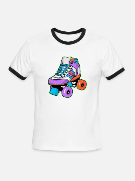 Roller Skating Skater - Men's Ringer T-Shirt - white/black