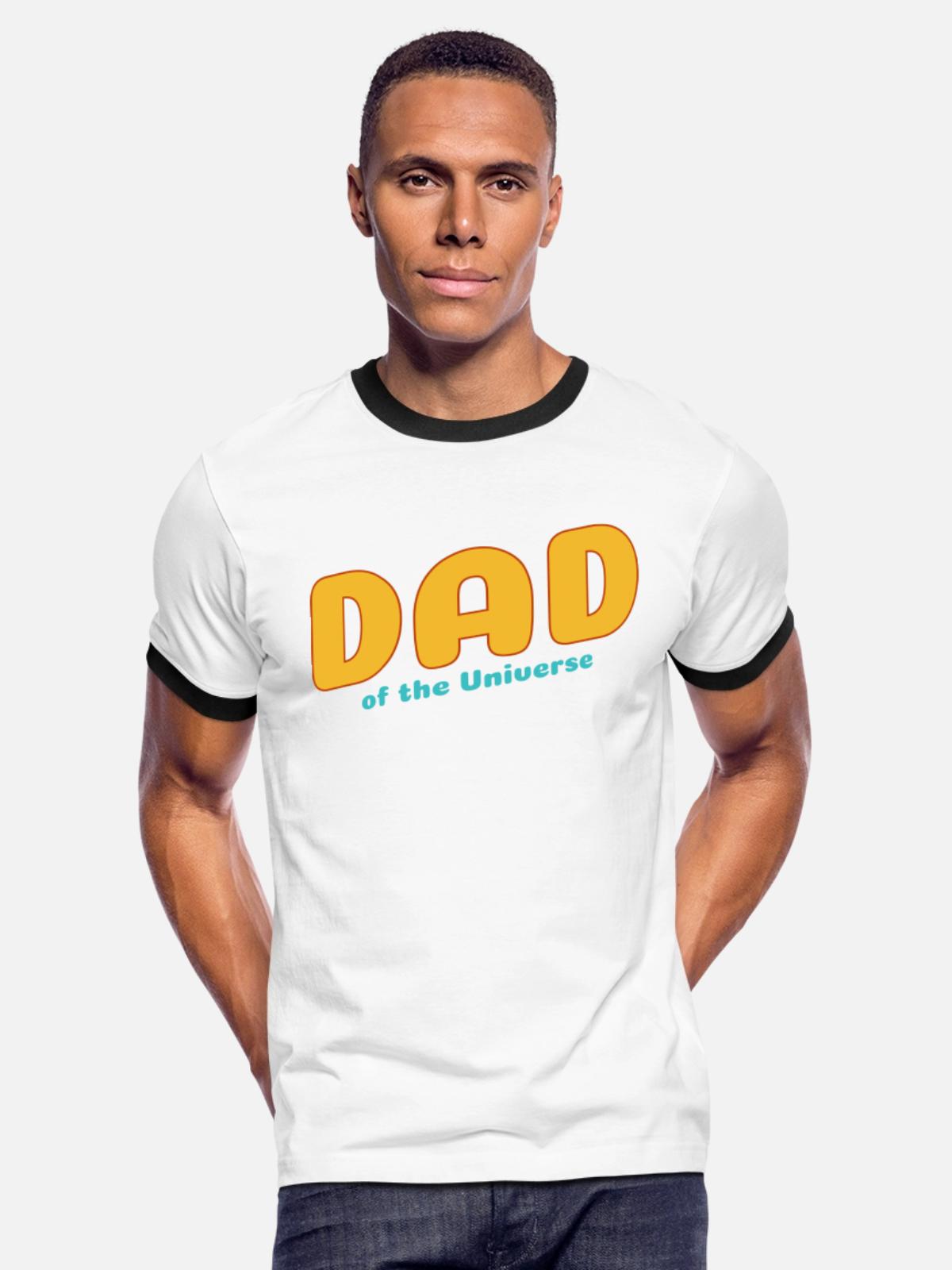Dad of the Universe - Men's Ringer T-Shirt - white/black - Front - Jackson (183cm)