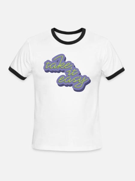Take It Easy - Men's Ringer T-Shirt - white/black