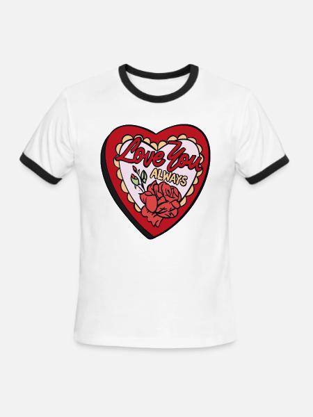 Love You Always - Men's Ringer T-Shirt - white/black