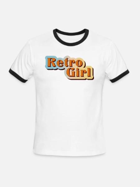 Retro Girl Aesthetic  - Men's Ringer T-Shirt - white/black