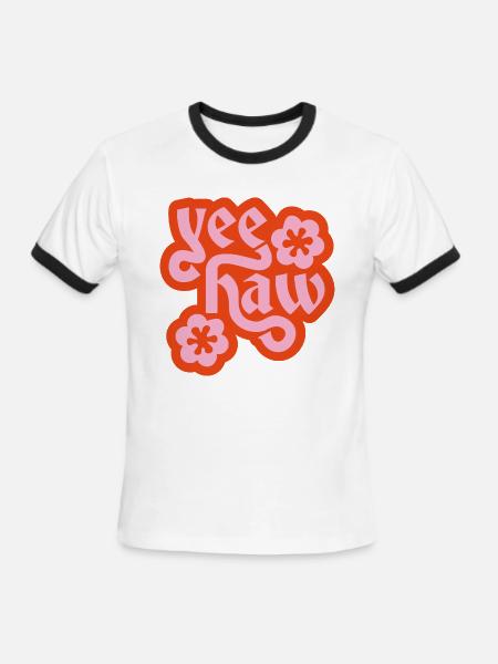 Yee Haw  - Men's Ringer T-Shirt - white/black