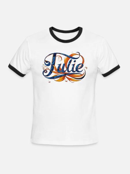 Julie - Men's Ringer T-Shirt - white/black