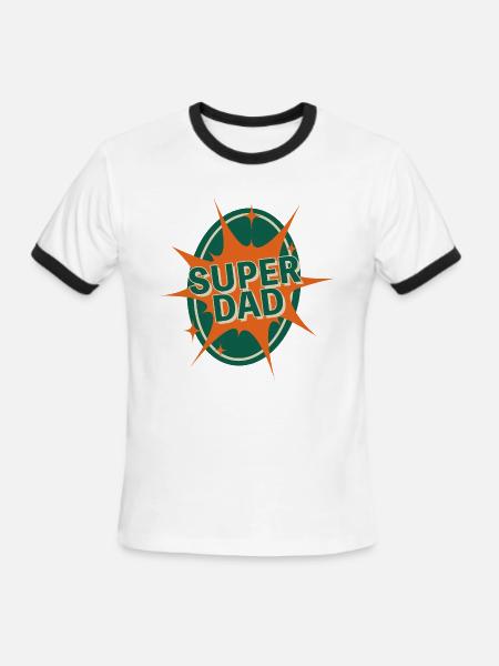 Super Dad – Comic Starburst Badge - Men's Ringer T-Shirt - white/black