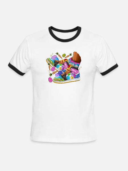Easter Sneakers - Men's Ringer T-Shirt - white/black