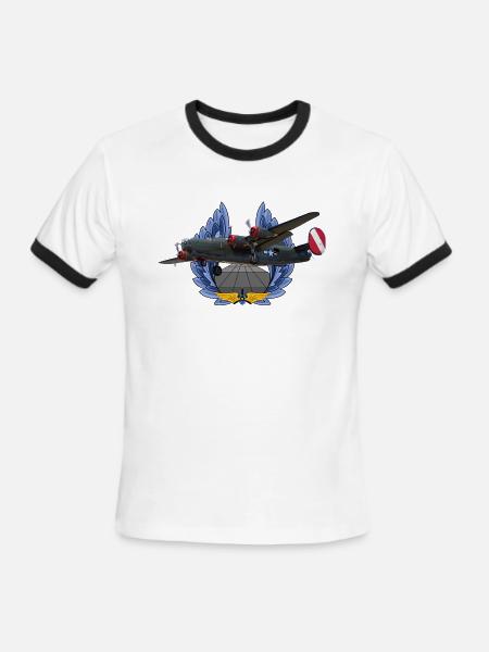 B-24 Liberator - Men's Ringer T-Shirt - white/black