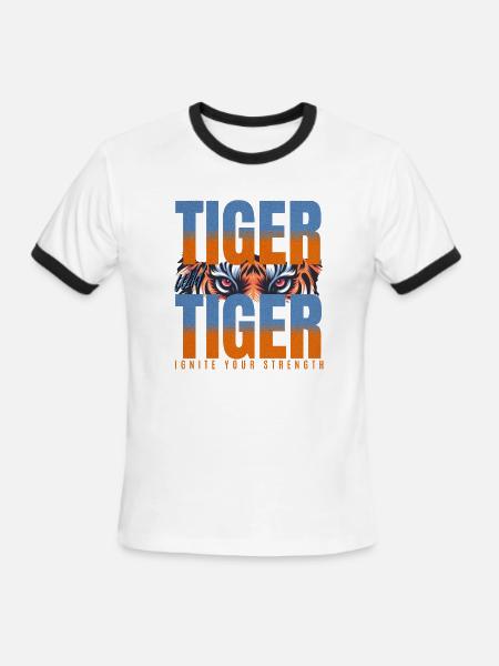 Tiger Ignite Strength - Men's Ringer T-Shirt - white/black