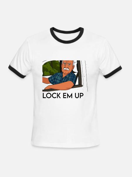 Lock em up - Men's Ringer T-Shirt - white/black