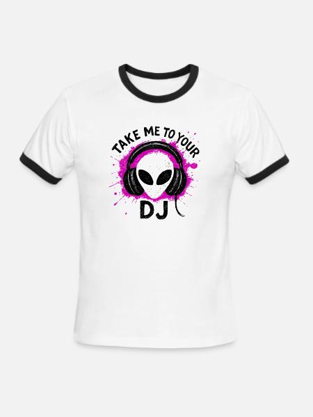 Take Me To Your DJ Splash - Men's Ringer T-Shirt - white/black
