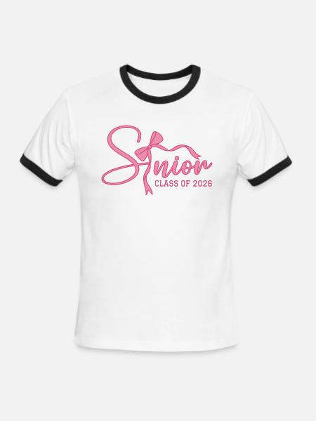 Senior 2026 With Bow Class Of 2026 - Men's Ringer T-Shirt - white/black