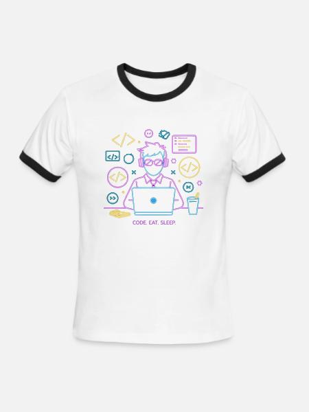 Code. Eat. Sleep. - Men's Ringer T-Shirt - white/black