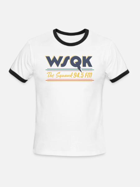 WSQK The Squawk 94.5 FM - Men's Ringer T-Shirt - white/black