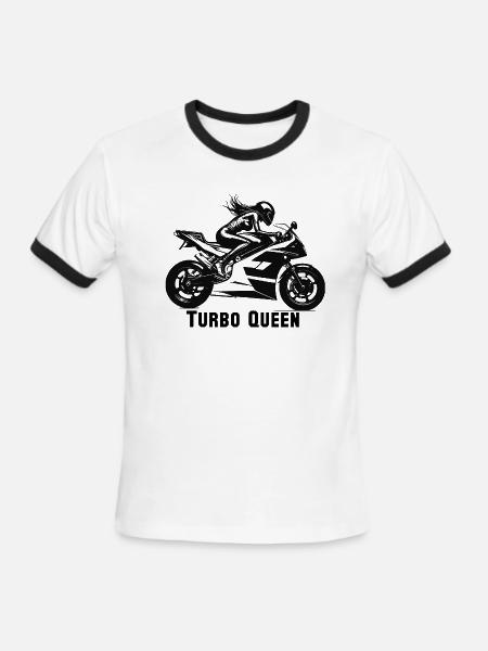 Silhouette Sportbike Rider - Men's Ringer T-Shirt - white/black
