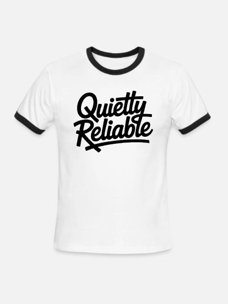 Quietly Reliable Script Logo - Men's Ringer T-Shirt - white/black