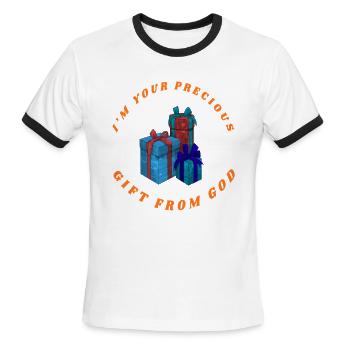 PRECIOUS GIFT FROM GOD - Men's Ringer T-Shirt - white/black - Front - Jackson (183cm)
