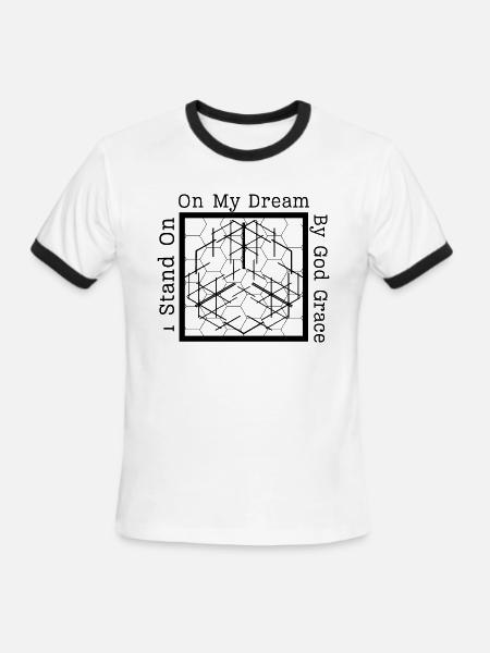 On My Dream Fractal Web - Men's Ringer T-Shirt - white/black