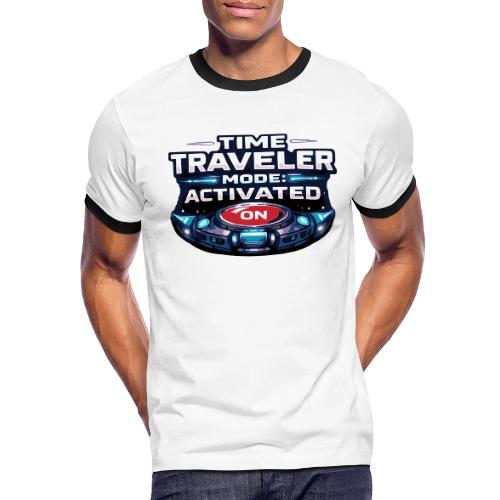 Time Traveler Mode – Futuristic Neon Sci-Fi Tee - Men's Ringer T-Shirt