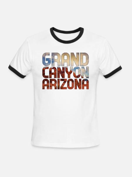 Grand Canyon Typography - Men's Ringer T-Shirt - white/black