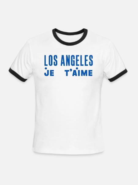 Los Angeles Je T’aime - Men's Ringer T-Shirt - white/black