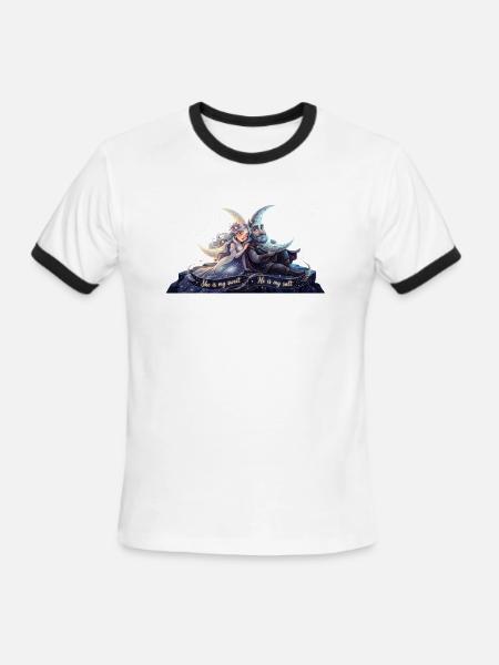 Moonlit Lovers Salt Duo - Men's Ringer T-Shirt - white/black