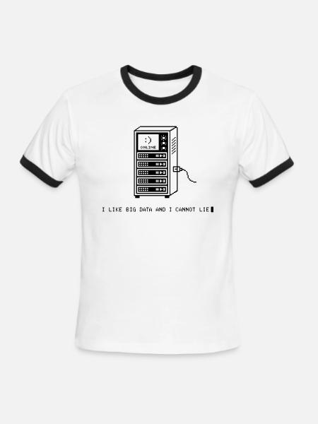 Big Data Server Tee - Men's Ringer T-Shirt - white/black