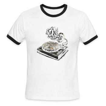 Haunted Phone Booth Spooky Forest Retro Horror - Men's Ringer T-Shirt - white/black - Front - Jackson (183cm)