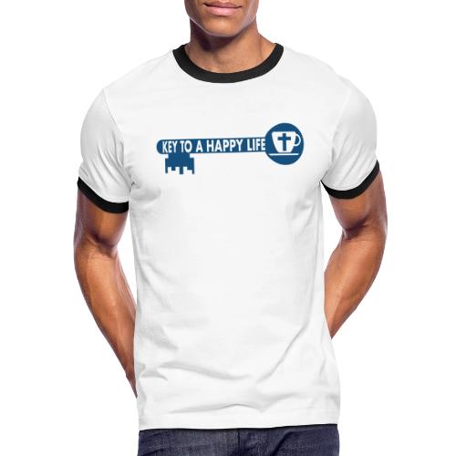 Jesus and Coffee the key to a happy life - Men's Ringer T-Shirt