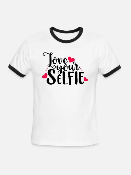Love Your Selfie - Men's Ringer T-Shirt - white/black