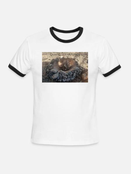 Quartzsite Un-Lit Campfire - Men's Ringer T-Shirt - white/black