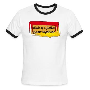 Birds of a feather flock together - Men's Ringer T-Shirt - white/black - Front - Jackson (183cm)