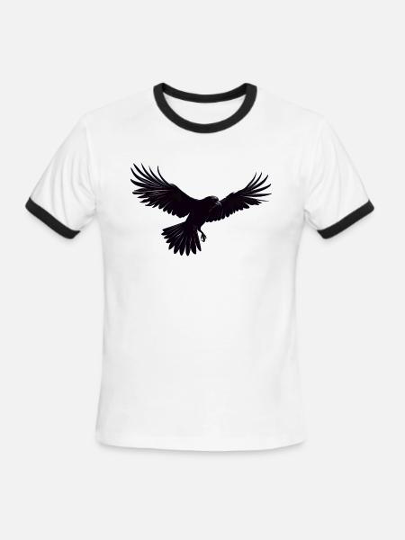 Raven - Men's Ringer T-Shirt - white/black