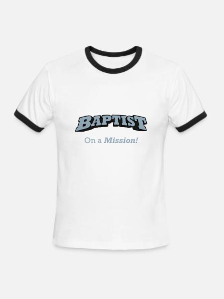 Baptist - On a Mission! - Men's Ringer T-Shirt - white/black