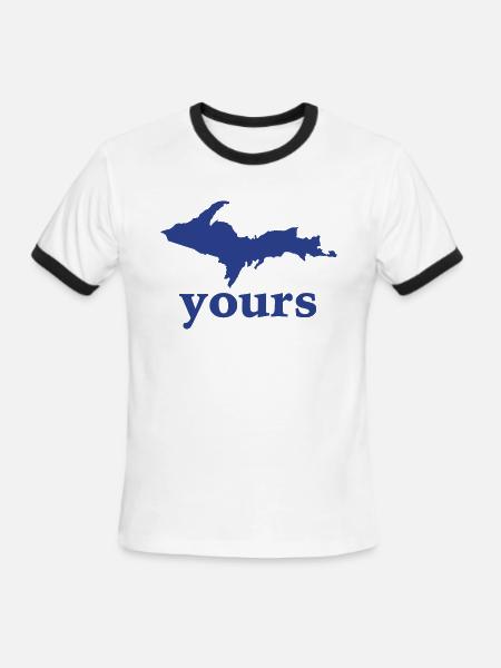 Up Your Vector Funny Upper Peninsula - Men's Ringer T-Shirt - white/black