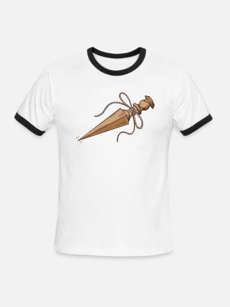 dagger stake - Men's Ringer T-Shirt - white/black