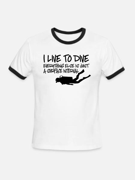 Scuba Diving - Men's Ringer T-Shirt - white/black