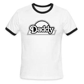 daddy,daddy new year ,daddy's girls - Men's Ringer T-Shirt - white/black - Front - Jackson (183cm)