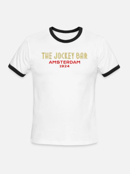 The Jockey Bar, Amsterdam - Men's Ringer T-Shirt - white/black
