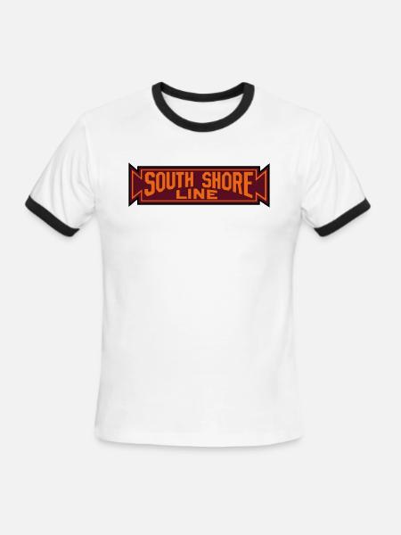South Shore Line logo - Men's Ringer T-Shirt - white/black
