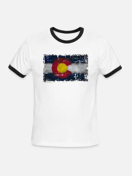 colorado colors - Men's Ringer T-Shirt - white/black