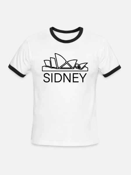 sidney - Men's Ringer T-Shirt - white/black