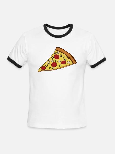 pizza slice - Men's Ringer T-Shirt - white/black