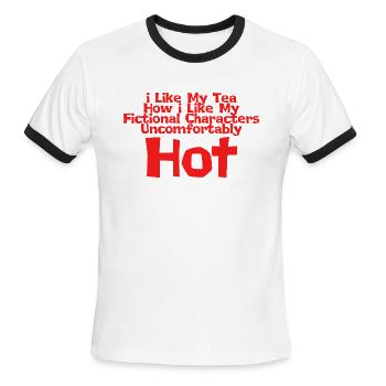 I Like My Tea How i Like My Fictional Characters - Men's Ringer T-Shirt - white/black - Front - Jackson (183cm)