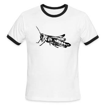 Grasshopper - Men's Ringer T-Shirt - white/black - Front - Jackson (183cm)